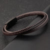 Simple Style Men's Black Leather Bracelet Classic Stainless Steel Insert Double-layer Braid Bangles For Men Friend Gift - Image 8