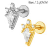 Clear Stone Labret Piercing Stud with Square Heart and Trapezoid Styles - Image 25