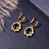 Golden Plated Copper Jewelry Set with zirconia Elegant Bracelet Pendant Necklace, Earrings Christmas gifts - Image 5
