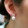 Dainty Women Imitation Pearl Stud Earrings Silver Color Eternity Wedding Earrings Daily Wear Temperament Elegant Jewelry - Image 2