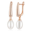 Unique Geometric Pearl Drop Earrings for Women Rose Gold Silver Color Mix Boho Ethnic Wedding Jewelry - Image 6