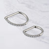 D Shape Hinged Septum Ring with Cubic Zirconia 16G Clicker for Conch and Helix - Image 2