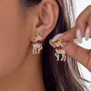 Asymmetric Christmas Tree Candy Cane Stud Earrings For Women Crystal Zircon Star Bowknot Xmas Earring Holiday Party Jewelry - Image 7