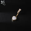 ZS 1 PC Gold Color 14G Stainless Steel Belly Ring Snake Heart Shiny CZ Crystal Navel Belly Button Rings Butterfly Navel Piercing - Image 4