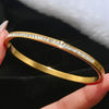 Stainless Steel CZ Bangle Bracelet for Women Silver Plated Clover Open Cuff Bangles No Fade Jewelry Gifts - Image 9