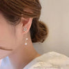 Zircon Flower Earring Female Temperament Tassels Imitation Pearl Drop Earrings for Women Jewelry Gif - Image 1