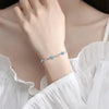 Silver Heart Shaped Necklace Bracelet Set for Women Vintage Korean Blue Crystal Bracelets Jewelry Set Party Jewelry - Image 4