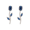 Gold Plated Rose Flower Stud Earrings for Women Brilliant Cubic Zirconia Dangle Earrings Elegant Brass Flower Drop Earrings - Image 13