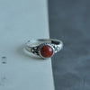 Bfclub Silver Rings For Women Men Jewelry Finger Adjustable Open Vintage Red Ston Ring For Party Birthday Gift - Image 2