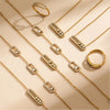 3 Slidable Zircon Necklace Bracelet Ring for Women Gold Plated Stainless Stee Chain Necklaces Bracelets Rings Jewelry Set - Image 4