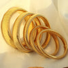Stainless Steel Retro Elasticity Thick Metal Polish Bracelet Gold Plated Unisex Jewelry Men Women - Image 1