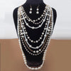 Multi-layer Simulated Pearls Chain Long Necklace Elegant Earrings Statement Choker Necklace for Women Jewelry - Image 3