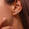 Dainty Cute Girl's Mini Size Hoop Earrings Square Shape Zircon Stone Gold PLated Stainless Steel Huggies Earring - Image 6