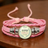 Merci Maitresse French Letter Word Teacher's Day Gift Pink Leather Bracelet with Glass Cabochon Charm Handmade Jewelry for Thank - Image 10