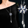 Swan Snowflake Long Necklace Sweater Chain Metal Chain Square Tassel Women Girls Pendant Necklaces Accessories Jewelry - Image 8