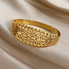 Greatera Floral Scrolls Pattern Bracelet Chunky Engraved Hollow Stainless Steel Charm Bangles - Image 5