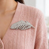 Full Rhinestone Feather Brooches For Women Girls Elegant Temperament Brooch Jewelry Accessories Gifts - Image 5