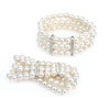 Three-Row Glass Bead Stretch Bracelet with Rhinestone Details - Image 12