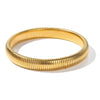 Stainless Steel Retro Elasticity Thick Polish Bracelet Gold Plated Unisex Jewelry Men Women - Image 9