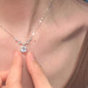 Silver Zircon Pendants Necklaces For Girl CZ Jewelry Gift Female Wedding Gift - Image 2