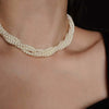 Vintage Multilayer Pearl Choker Necklaces for Women Elegant Imitation Pearl Twisted Neck Chain Necklace Wedding Bride Jewelry - Image 3