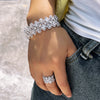 ThreeGrace Shiny Zircon Elegant Open Cuff Bangle and Ring Set for Women Dubai Bridal Wedding Evening Party Jewelry - Image 6