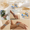 Elegant Enamel Flower Open Cuff Bracelet For Women Gold Plated Metal Pink White Blue Floral Bangles Beach Party Vacation Jewelry - Image 5