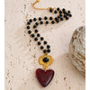 Handmade Jewelry Stainless Steel Glass Beads Chain Resin Heart Pendant Necklace Statement Accessories - Image 5