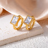 316L Stainless Steel Heart Water Drop Square Zircon Hoop Earrings For Women Men Personality Design Jewelry Gifts - Image 9