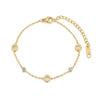 Roman Numerals Cubic Zircon Charm Bracelet for Women Men Stainless Steel Jewelry Gifts - Image 1
