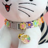 Rainbow Flower Cat Collar With Bell Kitten Puppy Necklace Adjustable Buckle Colorful Lace Kitten Collar Dog Accessories - Image 3