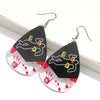 Halloween Crime Scene Square Acrylic Earrings for Women Gothic Blood Palm Skull Drop Earring Horrible Party Jewelry Gifts - Image 11