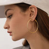 Gold Plated Large Hoops Earring Lightwight Gold Hoop Earrings for Women 316L Steel Post Lightweight - Image 5