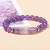 JD Stone Tiger Eye Amethyst Rectangle Bar Charm Bracelet Women Men Stone Powder Crystal Rough Chakra Jewelry - Image 5