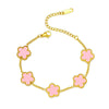 Gold Plated Stainless Steel Necklace Woman Five Leaf Petals Double Sided Necklaces for Women Pendant Flower Clover Jewelry - Image 13