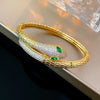 Gold Plated Snake Bracelets Bangleles Personality Design Zircon Bracelet for Women Men Party Jewelry Anniversary Gift K - Image 1