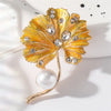 Enamel Ginkgo Biloba Brooches for Women Unisex Botanical Pins 2-color Available Office Party Gifts Accessories - Image 2