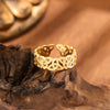 Stainless Steel Hollow Knot Rings For Men Women Gold-Plated Heavy Metal Adjustable Simple Finger Ring - Image 2