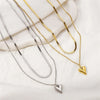 Double Layered Love Heart Pendant Necklace for Women Simple Necklace Chain Jewelry - Image 6