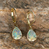 Female White Fire Opal Stone Classic Gold Color Water Drop Earrings Cute Dangle Boho Jewelry For Women - Image 5