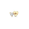 Silver Shiny Star/Heart Zircon Heart Shaped Flat Back Piercing Earring for Women Internal Thread Party Gifts - Image 31