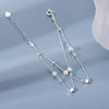Silver Star Beaded Bracelets For Women Double Layered Adjustable Bracelet Party Jewelry - Image 6