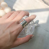 Silver Personality Wide Letters Adjustable Retro Ring Jewelry For Women Party Elegant Accessories - Image 2