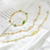 Pink Green Enamel Art St. Jude Rhinestone Flower Chain Bracelet Classic for Women Girl Party Religious Jewelry Gift - Image 1