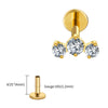 Titanium Triple CZ Cluster Cartilage Earring 16G Mini CZ Labret Tragus Helix Medusa Flat Back Piercing - Image 16