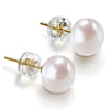 Round Imitation Pearl Stud Earrings 5mm to 10mm - Image 1