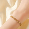 Woven Link Stainless Steel Bracelet with Gold Tone Finish - Image 24