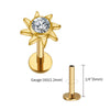 Titanium 16G Sunflower Cartilage Stud Earring with CZ Flower Helix Tragus Conch Piercing Jewelry - Image 8