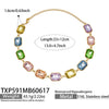 Chunky CZ Necklaces Bracelets Big Square Multi Color Zircon Necklace Bracelet Gold Plated Stainless Steel Statement Jewelry - Image 18