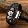 Punk Style Stainless Steel Tree of Life Braided Multilayer Leather Bracelet For Men Women - Image 3